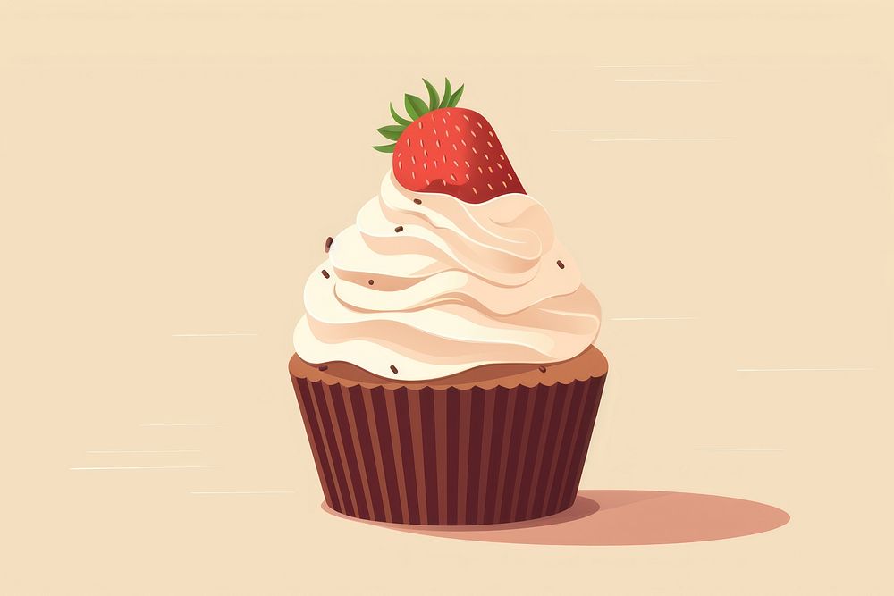 Chocolate cupcake strawberry food chocolate. AI generated Image by rawpixel.