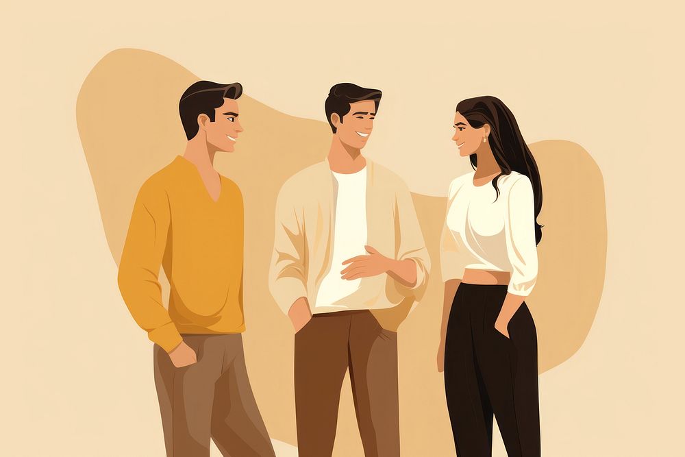 Talking people adult togetherness. AI generated Image by rawpixel.