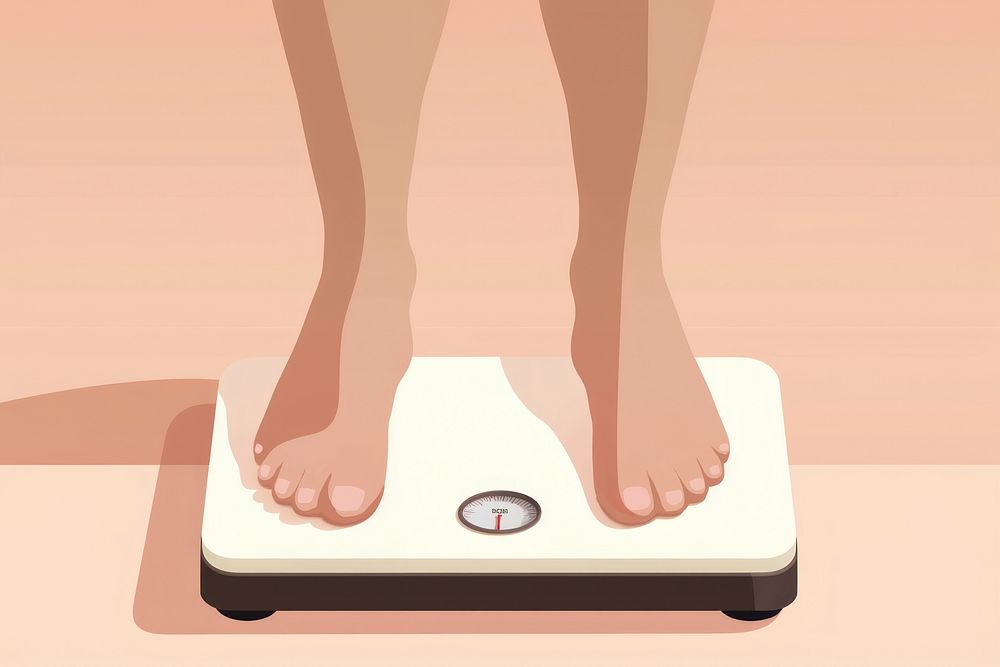Weight scale barefoot standing finger. AI generated Image by rawpixel.