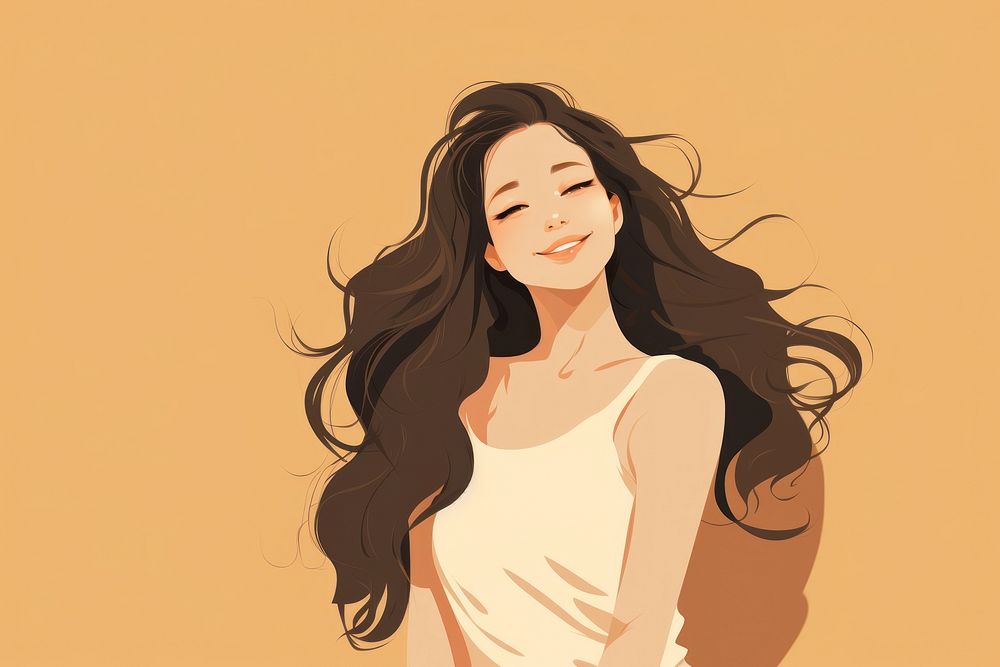 Teenager girl portrait smiling drawing. AI generated Image by rawpixel.