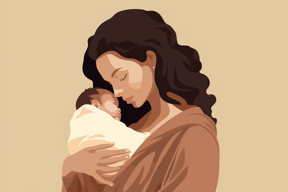Mother holding baby newborn adult affectionate. AI generated Image by rawpixel.