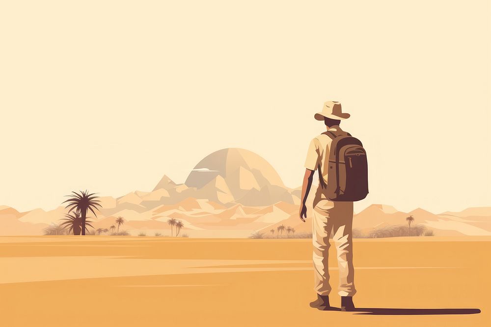 Tourist standing outdoors walking. AI generated Image by rawpixel.