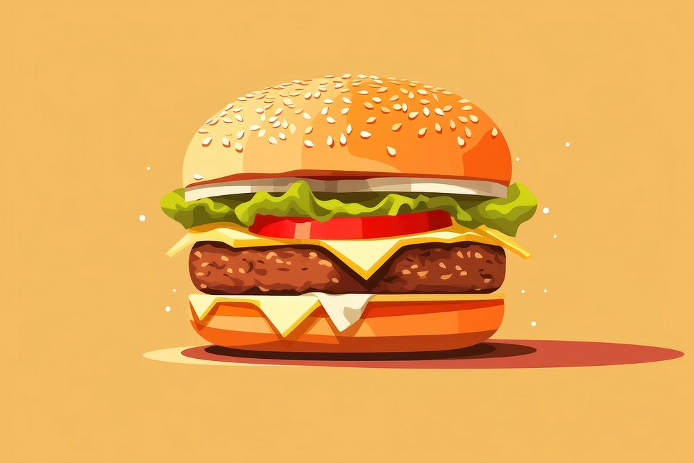Hamburger food condiment vegetable. AI generated Image by rawpixel.