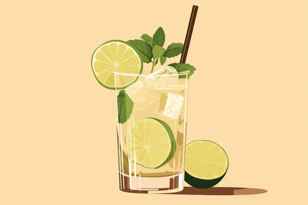 Mojito cocktail lemonade drink. 