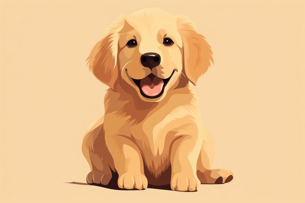 Golden retriever puppy animal mammal dog. 