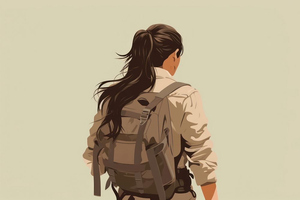 Female adventurer backpack adult technology. AI generated Image by rawpixel.