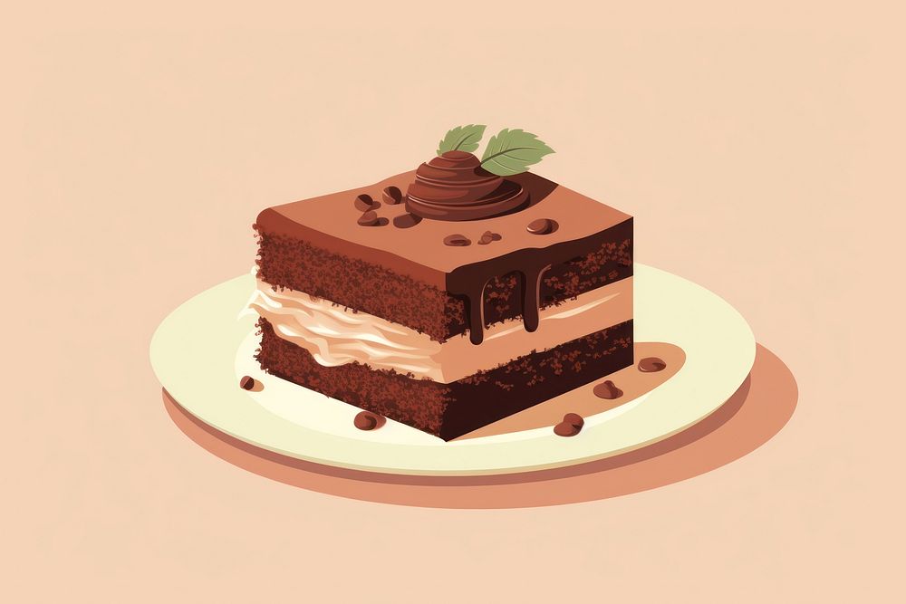 Chocolate cake food dessert confectionery. AI generated Image by rawpixel.