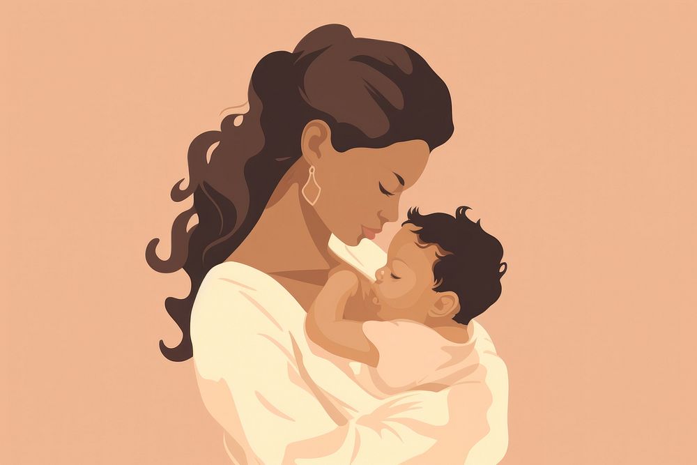 Mother holding baby portrait child affectionate. AI generated Image by rawpixel.
