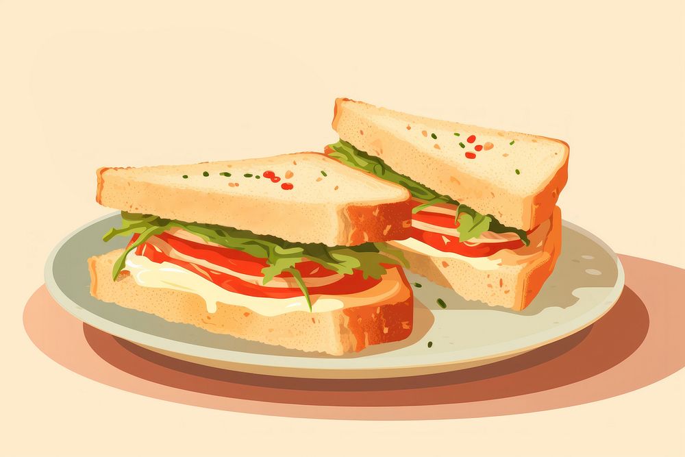 Breakfast sandwich food bread. AI generated Image by rawpixel.