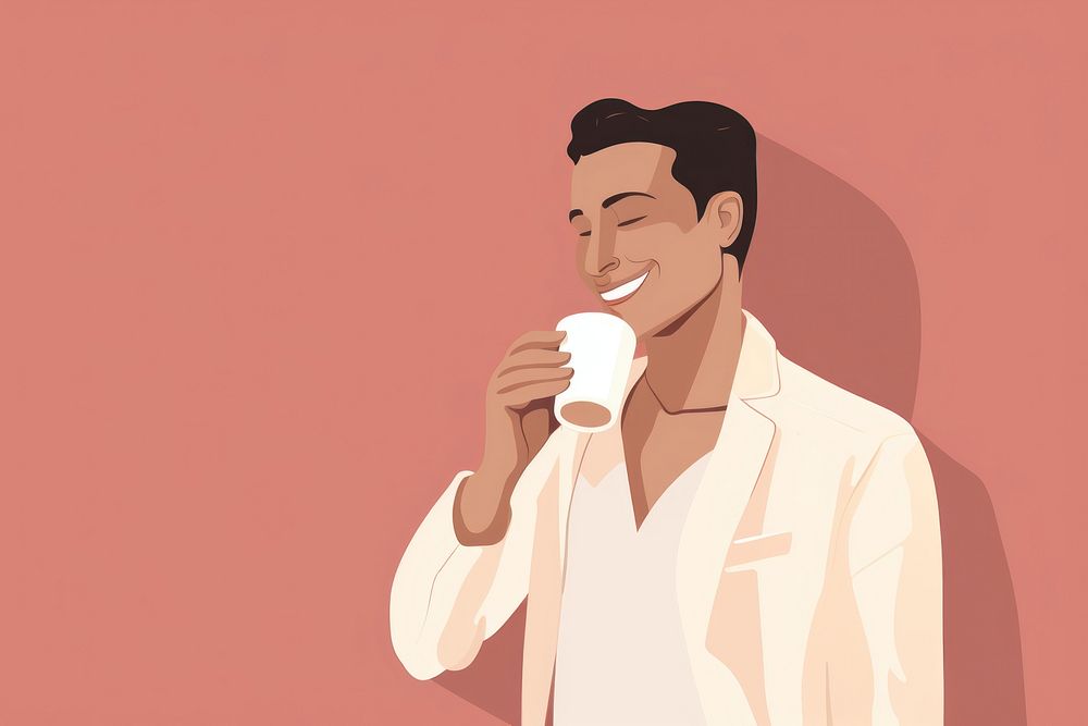 Happy man coffee holding adult. AI generated Image by rawpixel.