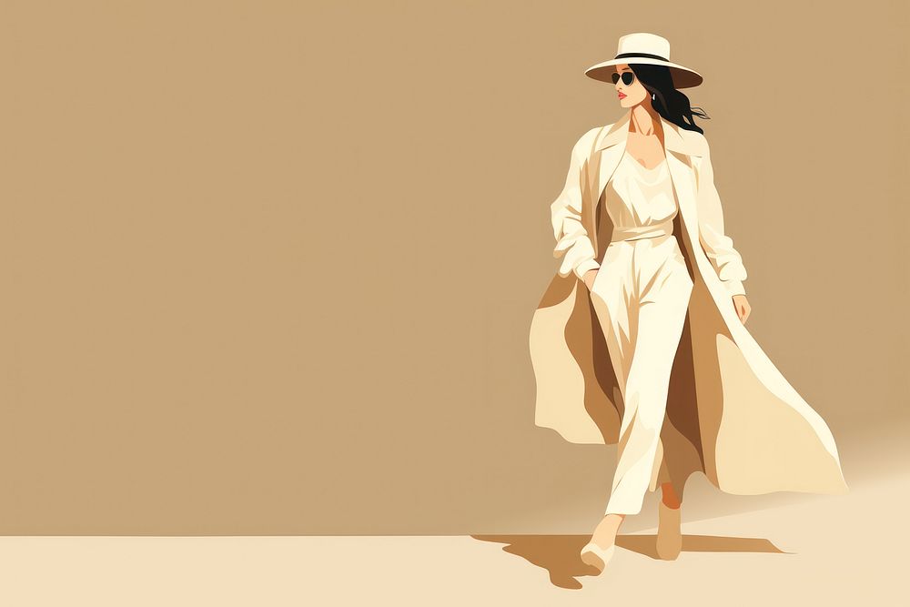 A woman walking sunglasses headwear standing. AI generated Image by rawpixel.