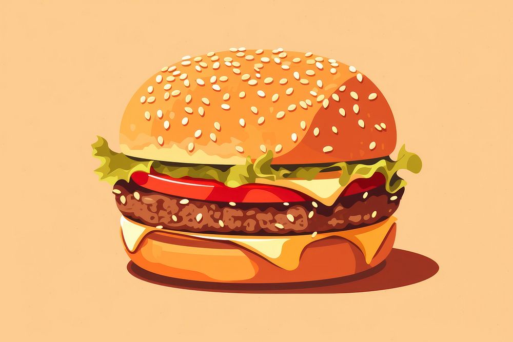 Hamburger food vegetable freshness. AI generated Image by rawpixel.