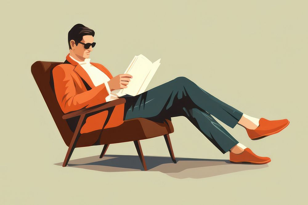 Reading furniture armchair sitting. 