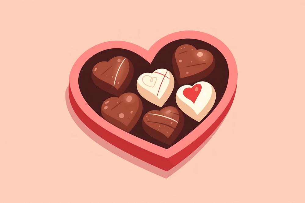 Chocolates heart shape food. AI generated Image by rawpixel.