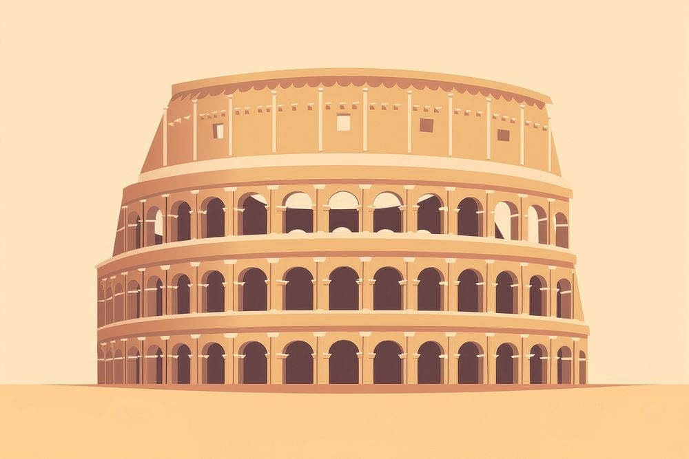 Minimalist colosseum architecture building amphitheater. AI generated Image by rawpixel.