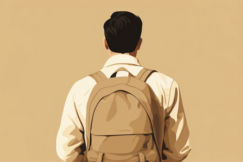 Man wearing backpack adult bag backpacking. AI generated Image by rawpixel.