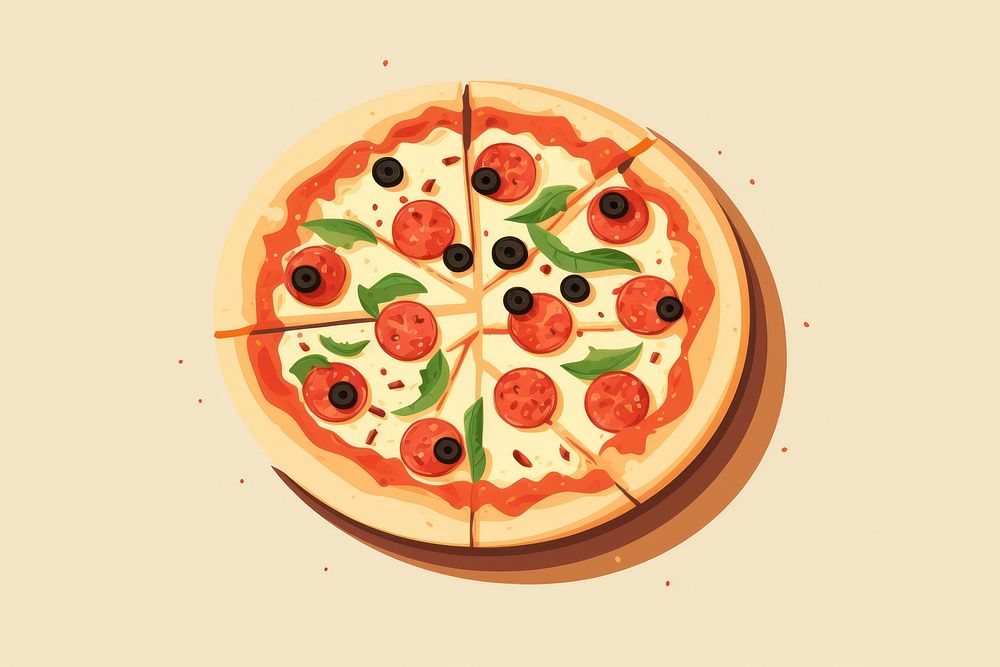 Minimalist pizza food pepperoni freshness. AI generated Image by rawpixel.