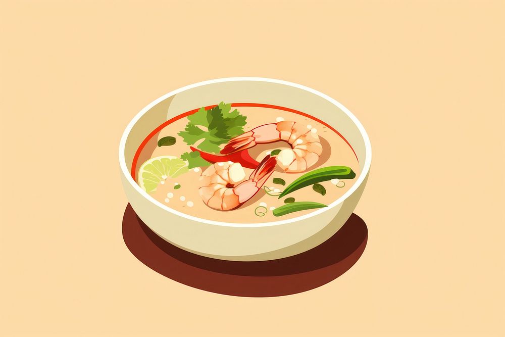 Tom yum kung soup food meal. AI generated Image by rawpixel.