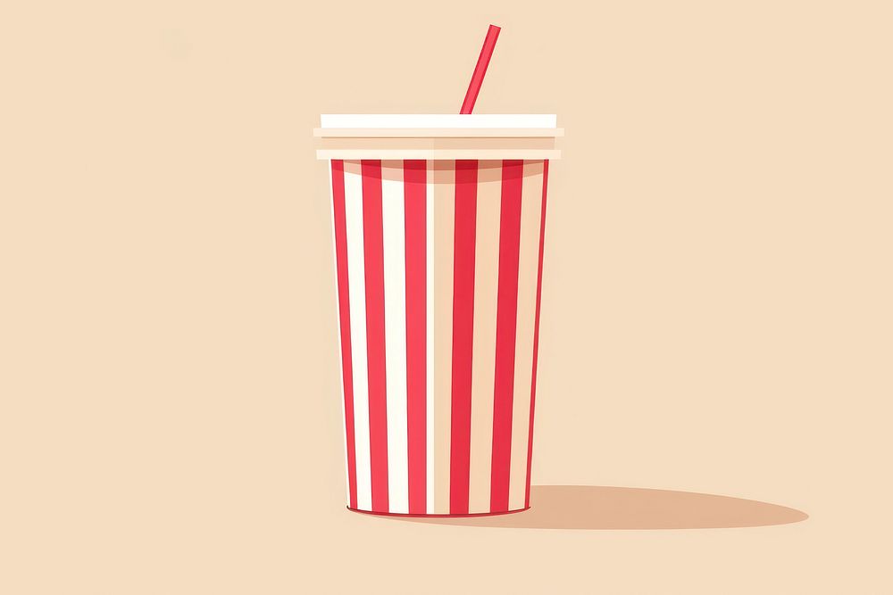 Soft drink cup red stripe refreshment disposable. AI generated Image by rawpixel.