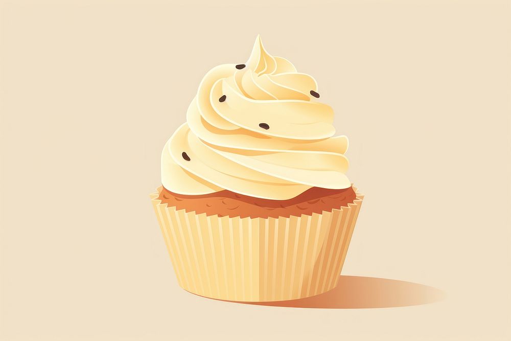 Vanilla cupcake cream food dessert. 