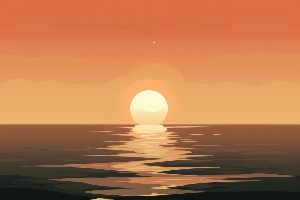 Deep sea sunset sunlight outdoors. AI generated Image by rawpixel.