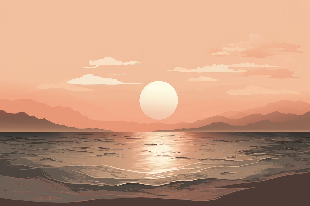 Ocean landscape sunlight outdoors. AI generated Image by rawpixel.