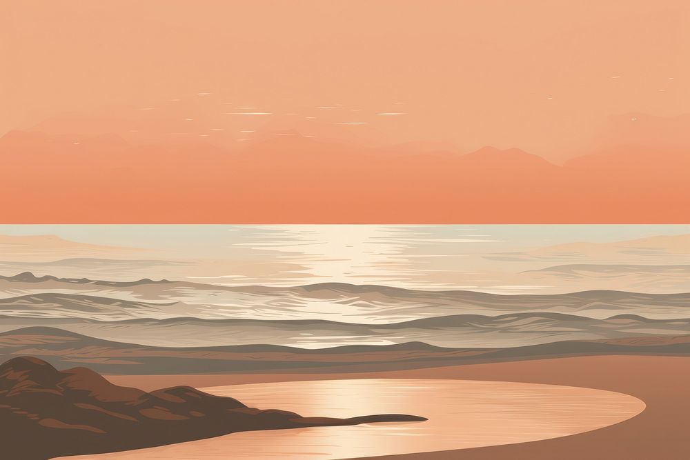 Ocean landscape outdoors horizon. AI generated Image by rawpixel.