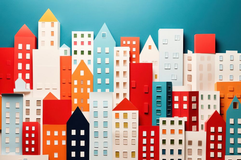 Buildings architecture city toy. AI generated Image by rawpixel.