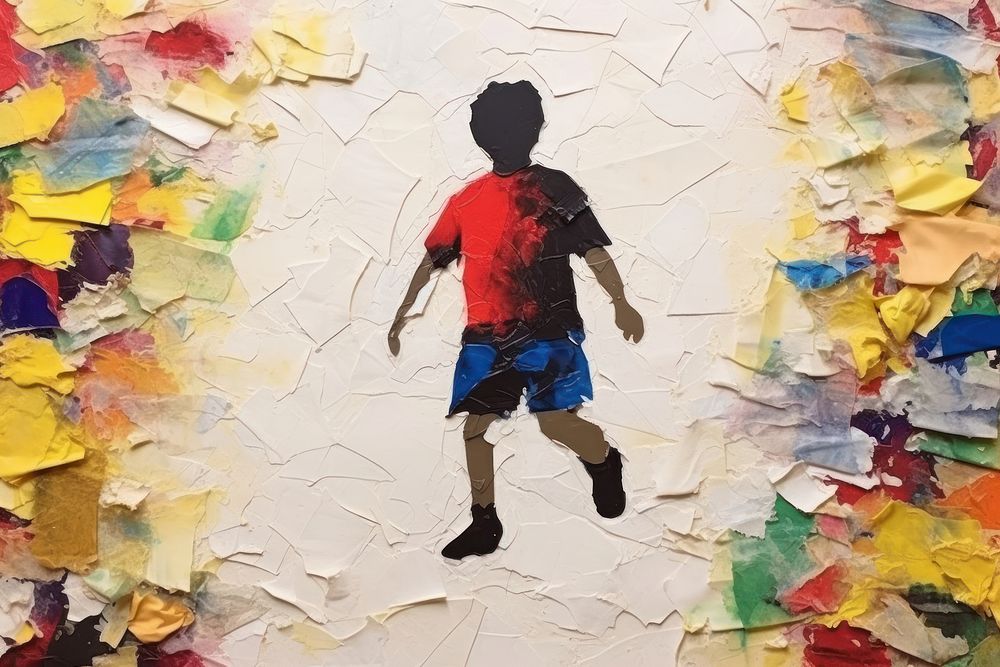 Soccer player art painting collage. AI generated Image by rawpixel.