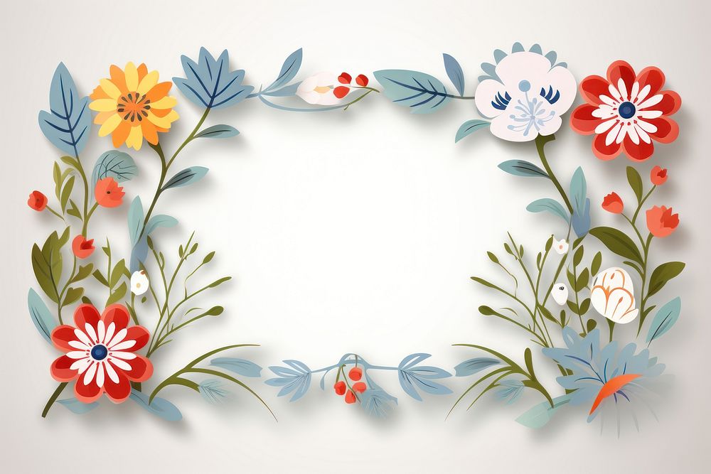 Flower frame pattern plant art. AI generated Image by rawpixel.