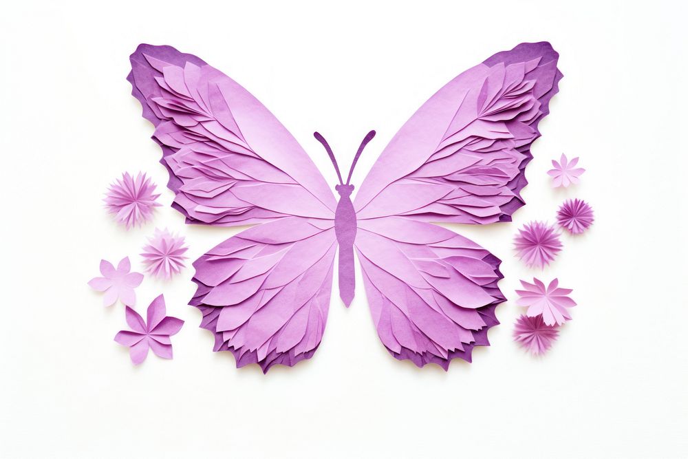 Flower butterfly purple petal. AI generated Image by rawpixel.