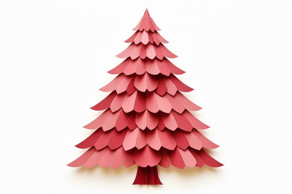 Christmas tree paper white background celebration. AI generated Image by rawpixel.