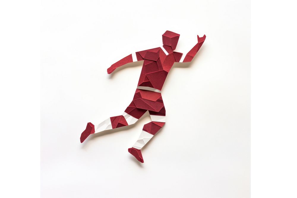 Football player paper art white background. AI generated Image by rawpixel.