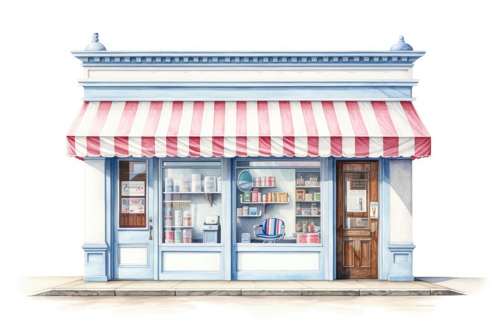 Barber shop white background architecture building. AI generated Image by rawpixel.