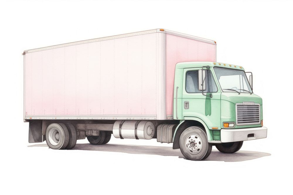A truck vehicle white background transportation. AI generated Image by rawpixel.