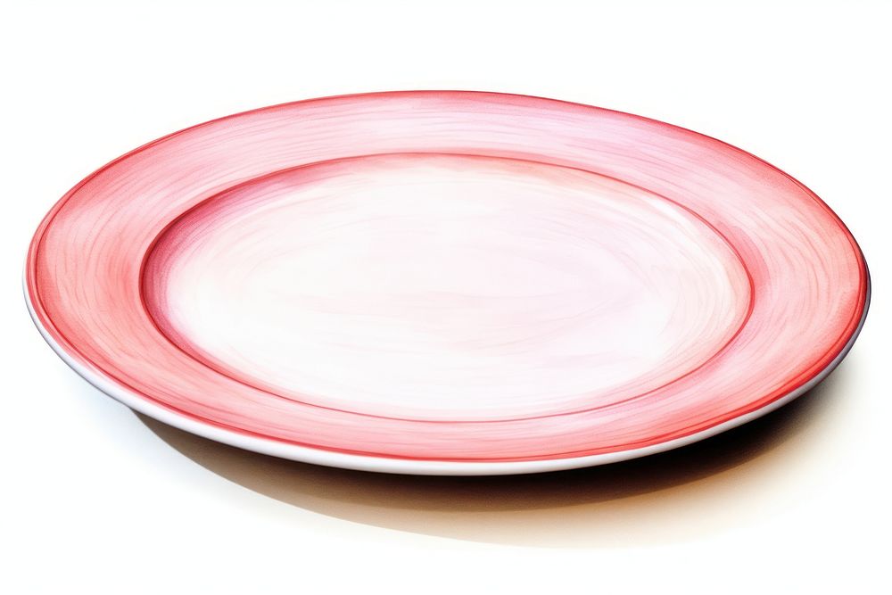 Plate platter red white background. AI generated Image by rawpixel.