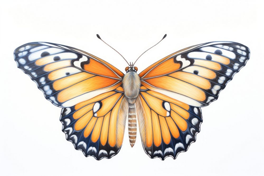 Tiger butterfly animal insect white background. AI generated Image by rawpixel.