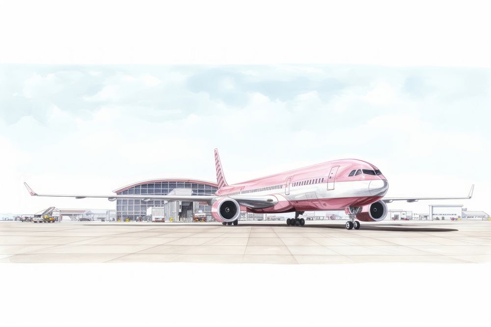 Airport airliner aircraft airplane. AI generated Image by rawpixel.