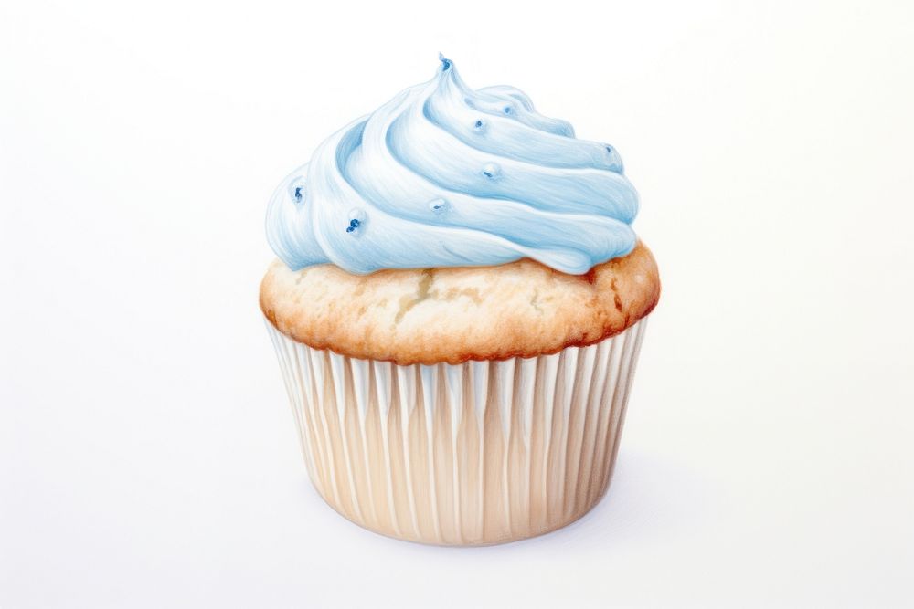 Blue muffin cupcake dessert icing. AI generated Image by rawpixel.