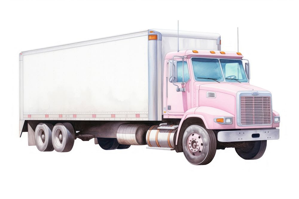 Truck vehicle white background transportation. AI generated Image by rawpixel.