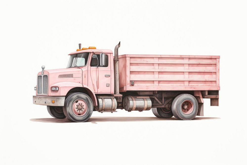 A truck vehicle white background transportation. 