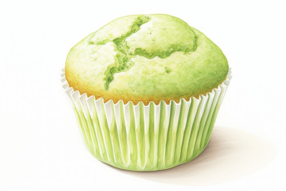 Green tea muffin dessert cupcake food. AI generated Image by rawpixel.