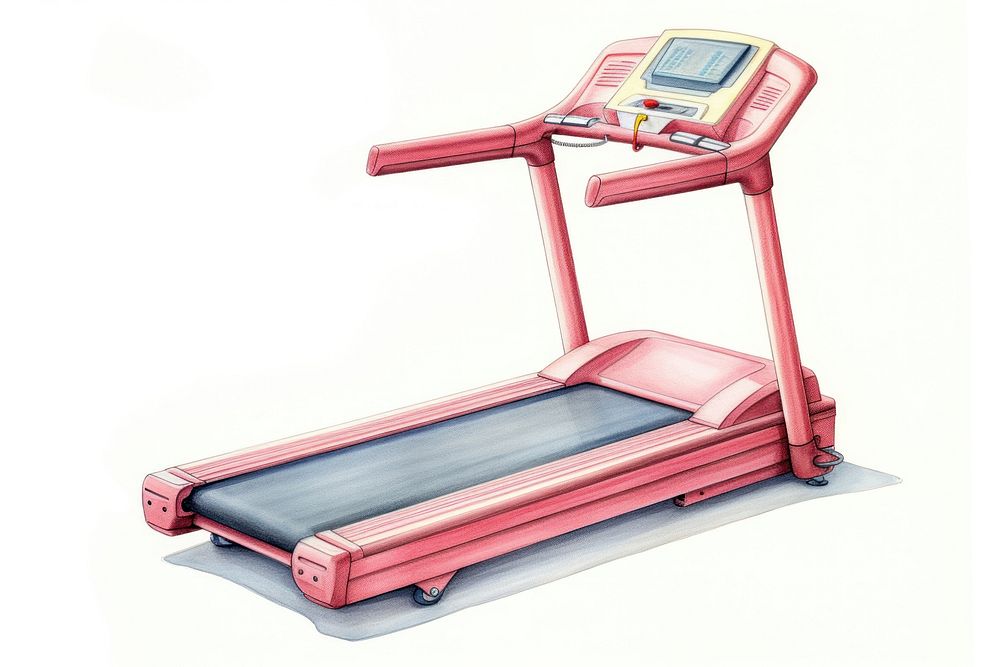 Treadmill white background technology exercising. AI generated Image by rawpixel.