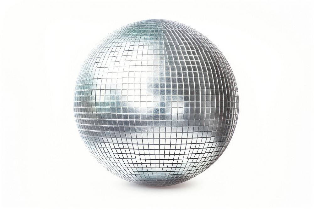 Disco ball sphere white background lighting. AI generated Image by rawpixel.