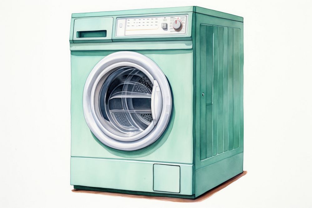 Washing machine appliance dryer white background. AI generated Image by rawpixel.