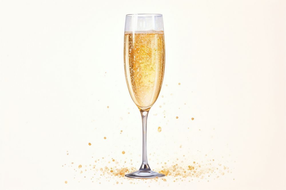 Champagne glass drink white background. AI generated Image by rawpixel.