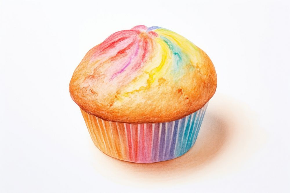 Rainbow muffin food dessert cupcake. AI generated Image by rawpixel.