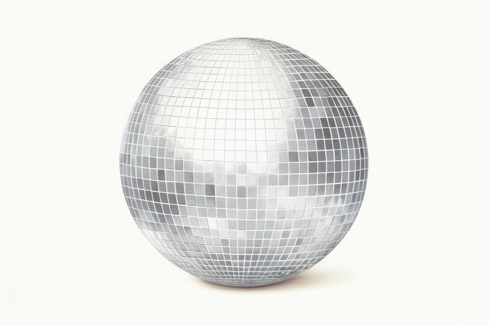 Disco ball sphere white background pattern. AI generated Image by rawpixel.