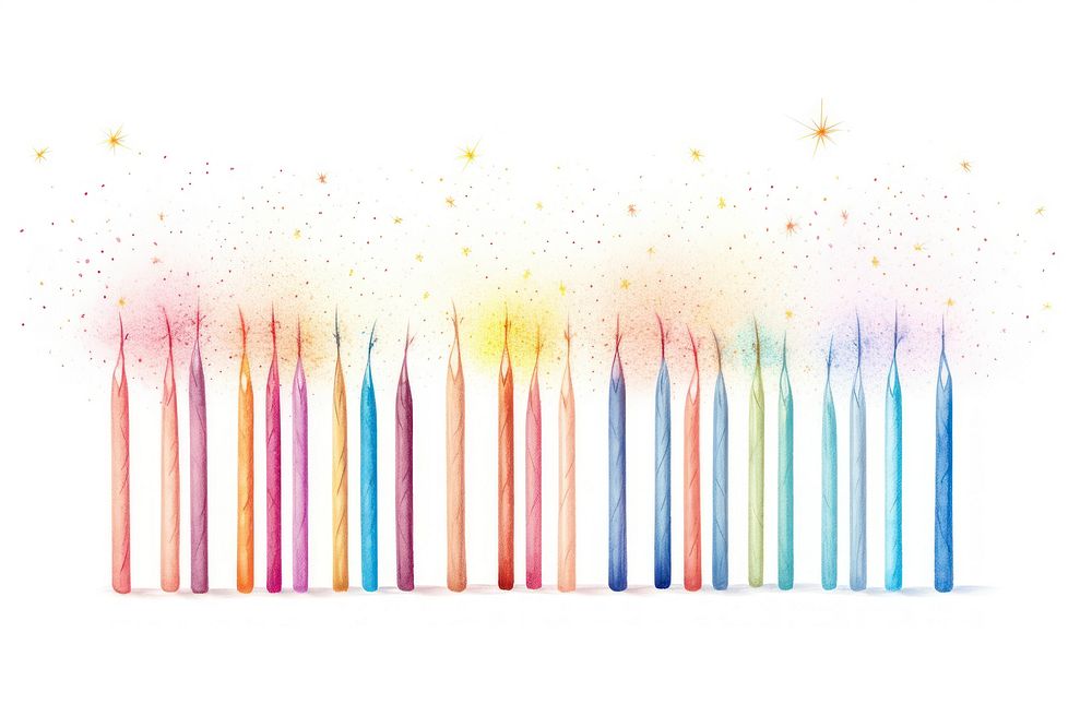 Celebration pencil white background colored pencil. AI generated Image by rawpixel.