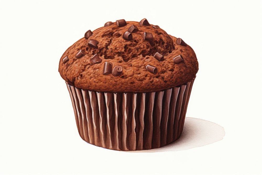 Chocolate muffin dessert cupcake food. AI generated Image by rawpixel.